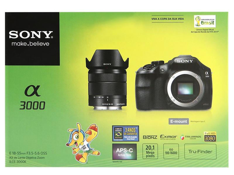 Câmera Digital Sony Alpha ILCE-3000K 20.1MP LCD 3” - Lente